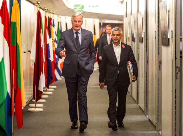 Sadiq Khan and Michel Barnier