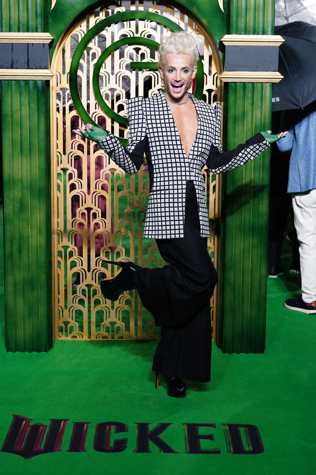 Frankie Grande arriving for the UK premiere of Wicked at the Royal Festival Hall, Southbank Centre in London