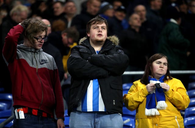 Both sets of fans were left dejected after missing out on three points