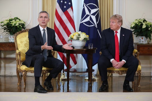 Nato secretary general Jens Stoltenberg and US President Donald Trump at Winfield House