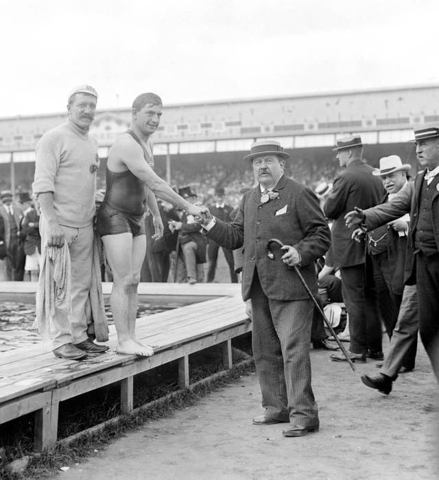 British swimmer, Henry Taylor, having just won the men's 400m freestyle (PA)