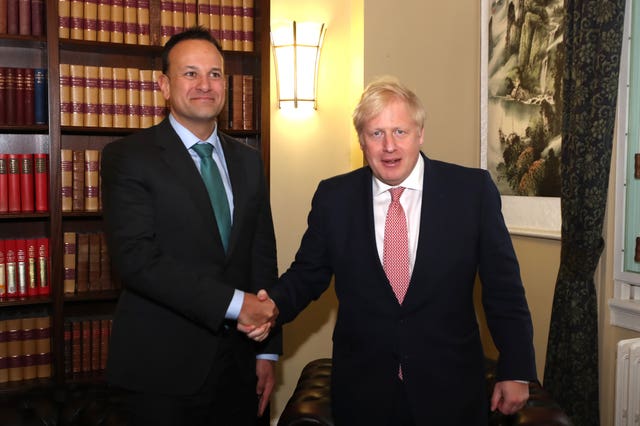 Irish premier Leo Varadkar and Prime Minister Boris Johnson