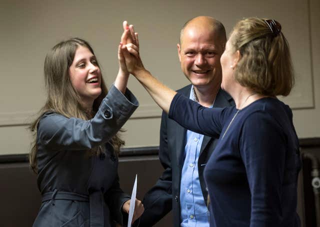 Katie Livings with her mother Marie O’Hara and father Simon Livings 