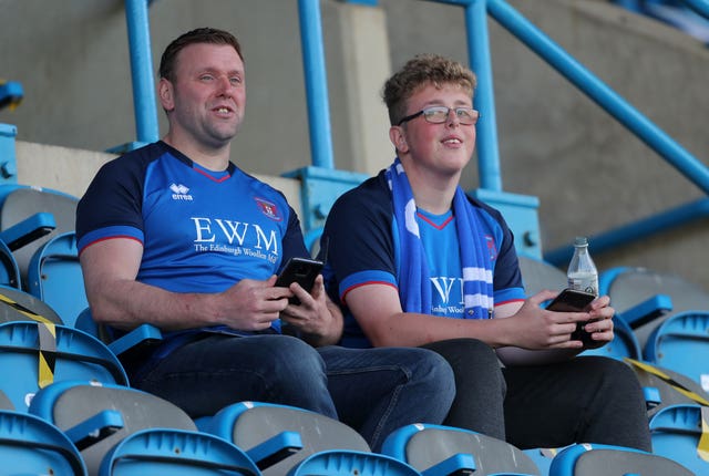 Carlisle fans on their seats at Brunton Park