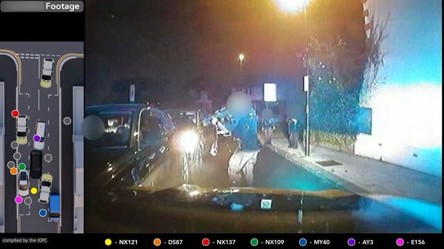 A screengrab from body-worn camera footage recorded on the night of the shooting of Chris Kaba