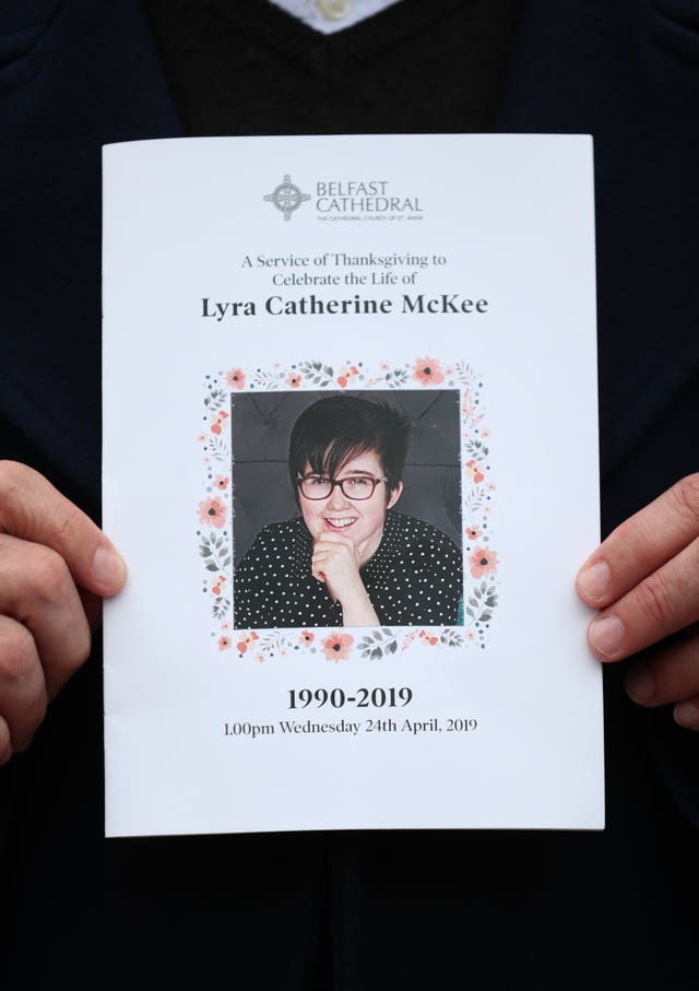 The order of service at the funeral of murdered journalist Lyra McKee