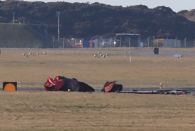 Wreckage of the jet (Peter Byrne/PA)