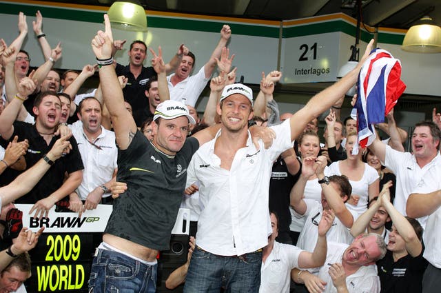 Rubens Barrichello (left) and Jenson Button