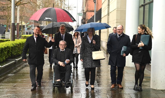 Kingsmill Massacre survivor Alan Black, centre