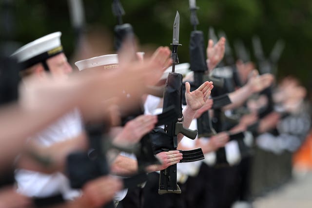 Practice at HMS Collingwood ahead of Saturday's big day in Windsor (Andrew Matthews/PA)