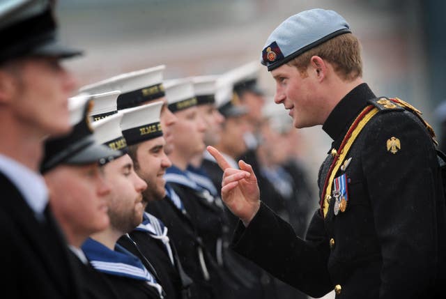 Prince Harry, in his role as Commodore-In-Chief, Small Ships and Diving (Stefan Rousseau/PA)