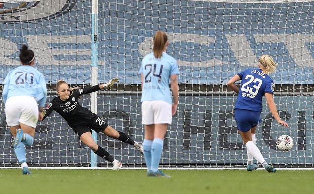 Pernille Harder scores from the penalty spot 