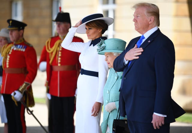 The Queen with Donald and Melania Trump