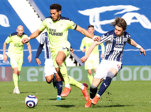 Joelinton could not find a way through the West Brom defence