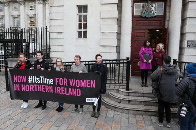 Campaigners backing Sarah Ewart in Belfast