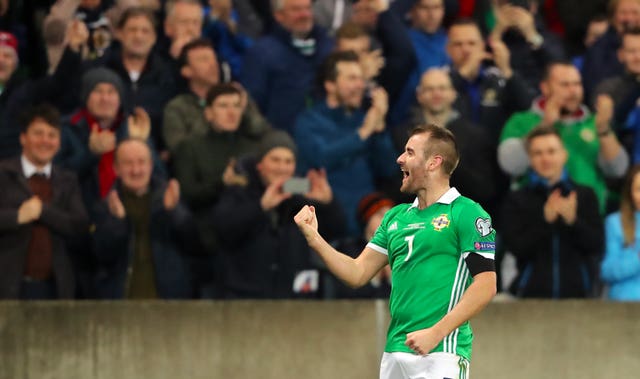 Northern Ireland’s Niall McGinn celebrates