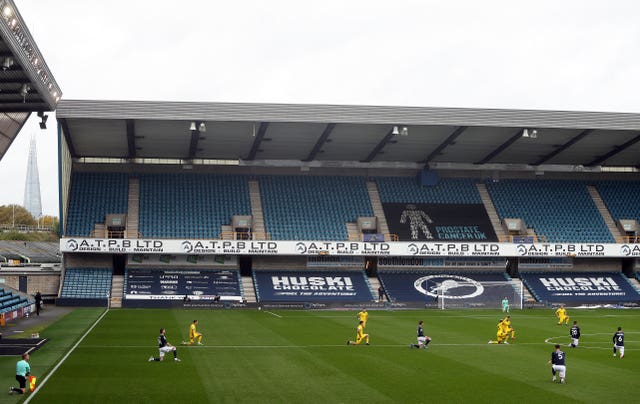 Millwall players have been taking a knee to show their support for the Black Lives Matter movement since June