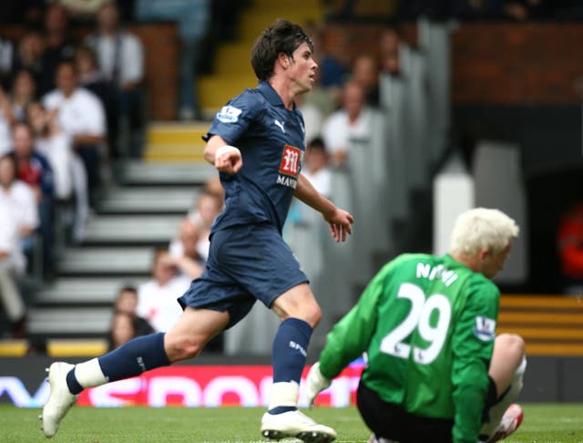 Bale bagged his first Tottenham goal in September 2007 but he would not experience his first win as a starter in the Premier League until January 2010 (Nick Potts/PA)
