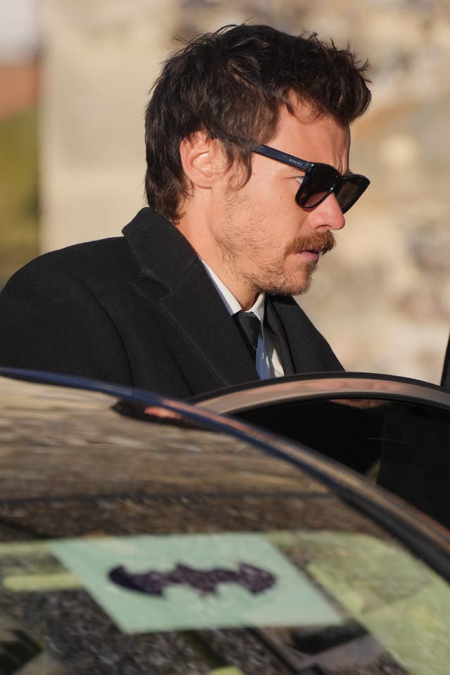 Former One Direction band member Harry Styles after the funeral service of One Direction singer Liam Payne