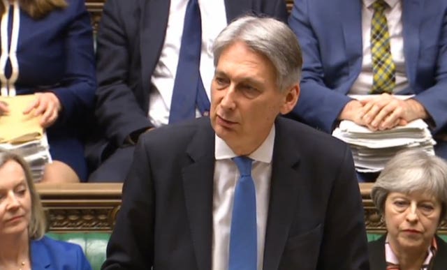 Chancellor of the Exchequer Philip Hammond delivers his first spring statement in the House of Commons, London, against a slew of positive economic indicators (PA)