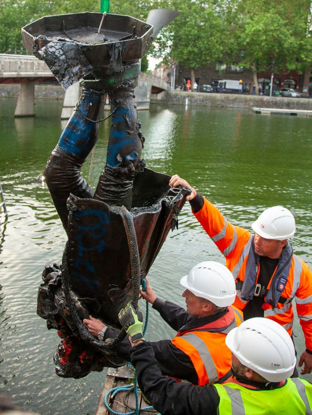 The statue was retrieved from the water on June 11 (Bristol City Council/PA)