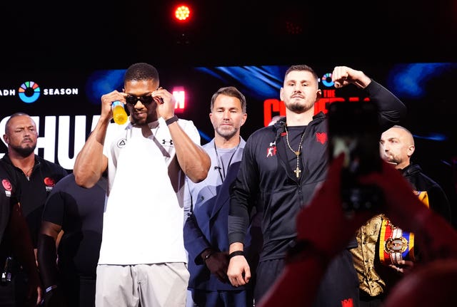 Anthony Joshua and Kristian Prenga face off in London