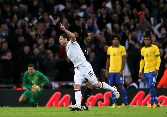 Frank Lampard celebrates scoring England's winner
