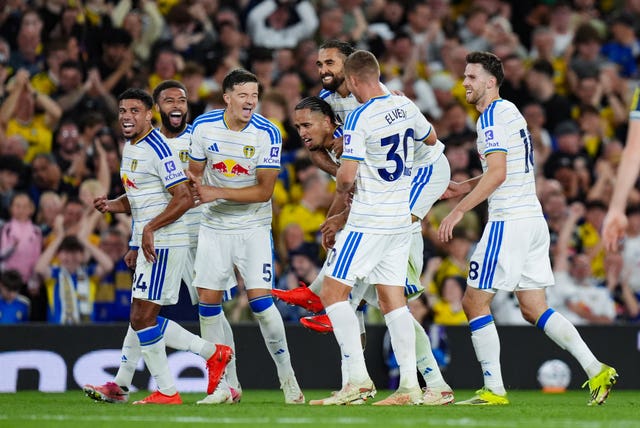 Leeds players celebrate