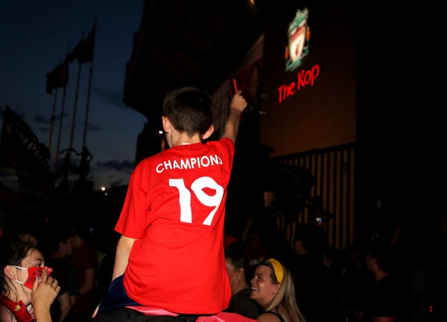 Liverpool fans outside Anfield