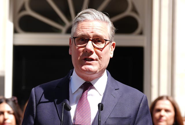 Sir Keir Starmer speaking outside No 10