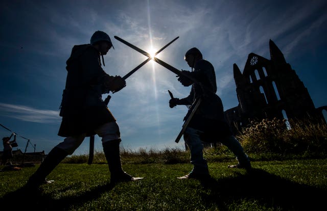 Whitby Abbey viking re-enactment