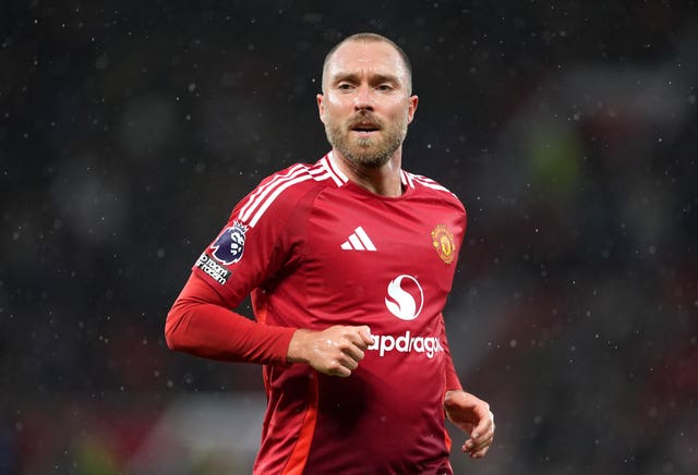 Manchester United’s Christian Eriksen during the Premier League match at Old Trafford, Manchester