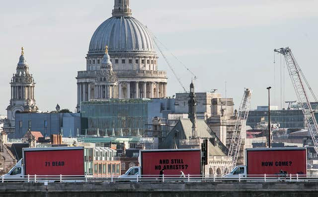 A similar protest was held in London the day before over the Grenfell Tower fire 