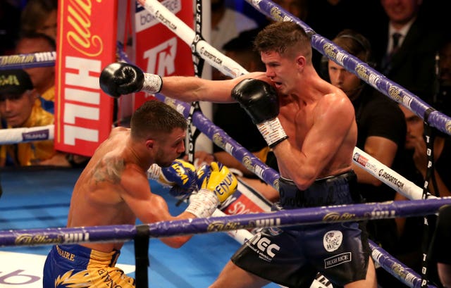 Luke Campbell, right, during his fight against Vasyl Lomachenko