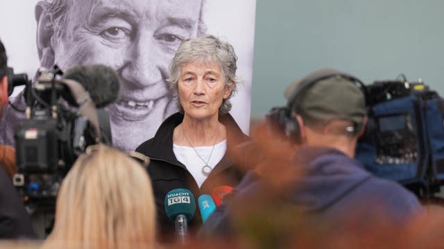 Catherine Connolly speaking to the media
