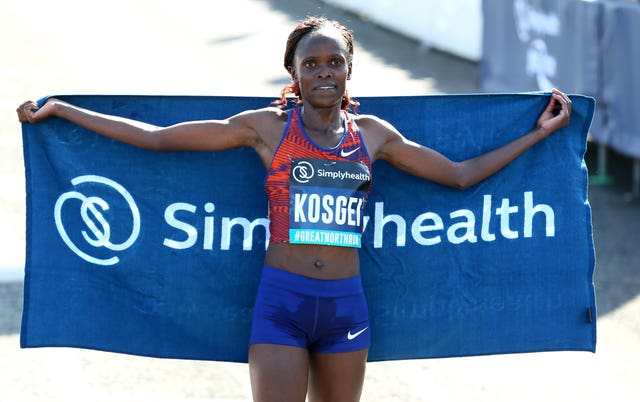 Brigid Kosgei was the winner of the Elite Women's race