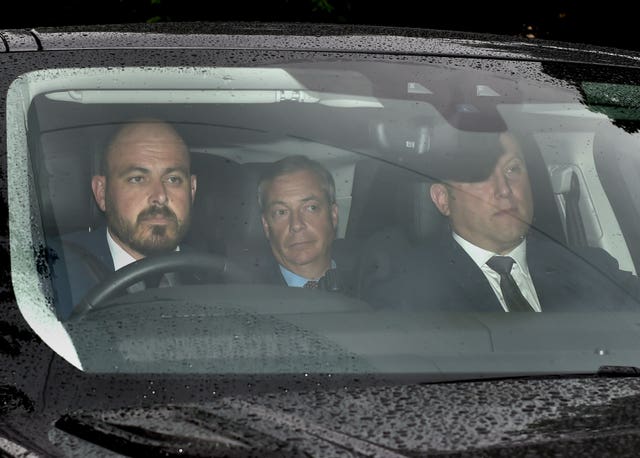 Nigel Farage arrives at Winfield House