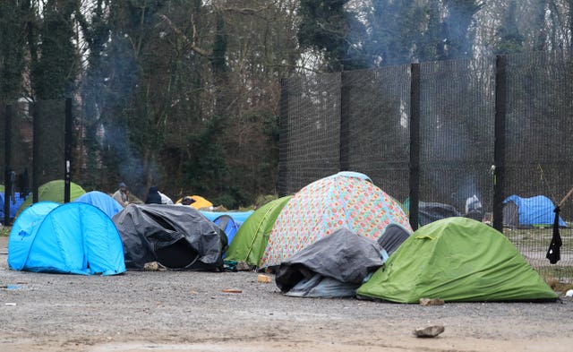 A view of a migrant camp in Calais, France (Gareth Fuller/PA)