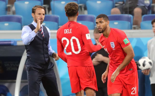 Ruben Loftus-Cheek comes on for Dele Alli during the Group G match against Tunisia