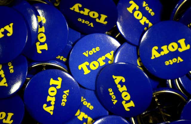 Vote Tory pin badges