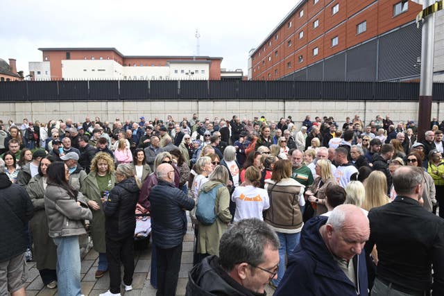People outside Belfast High Court