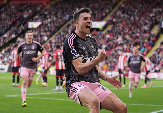 Joao Palhinha clenches his fist in celebration