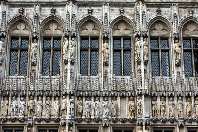 Detail on the buildings of the Grand Place in Brussels, Belgium (John Walton/PA)