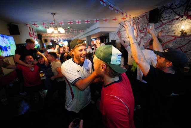 Fans watching England v Mexico