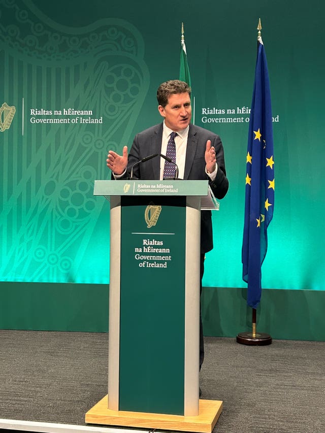 Minister for the Environment Eamon Ryan announces the Government’s new Energy Poverty Action Plan at Government Buildings in Dublin