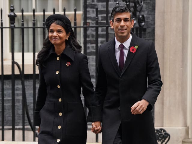 Prime Minister Rishi Sunak and his wife Akshata Murty