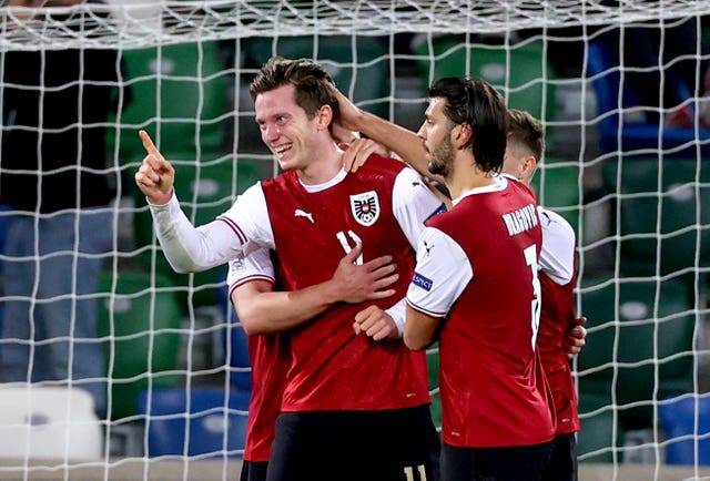 Michael Gregoritsch, left, scored the only goal of the match at Windsor Park