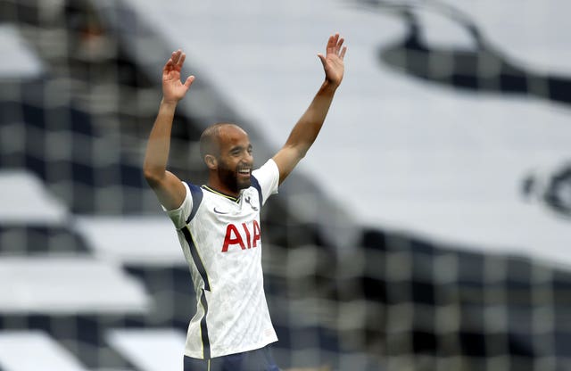 Lucas Moura celebrates his opener