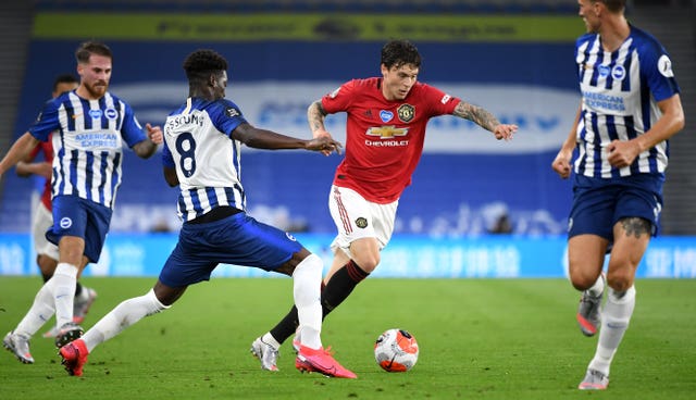 Victor Lindelof (right) was full of praise for Bruno Fernandes 