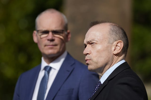 Chris Heaton-Harris, right, and Simon Coveney